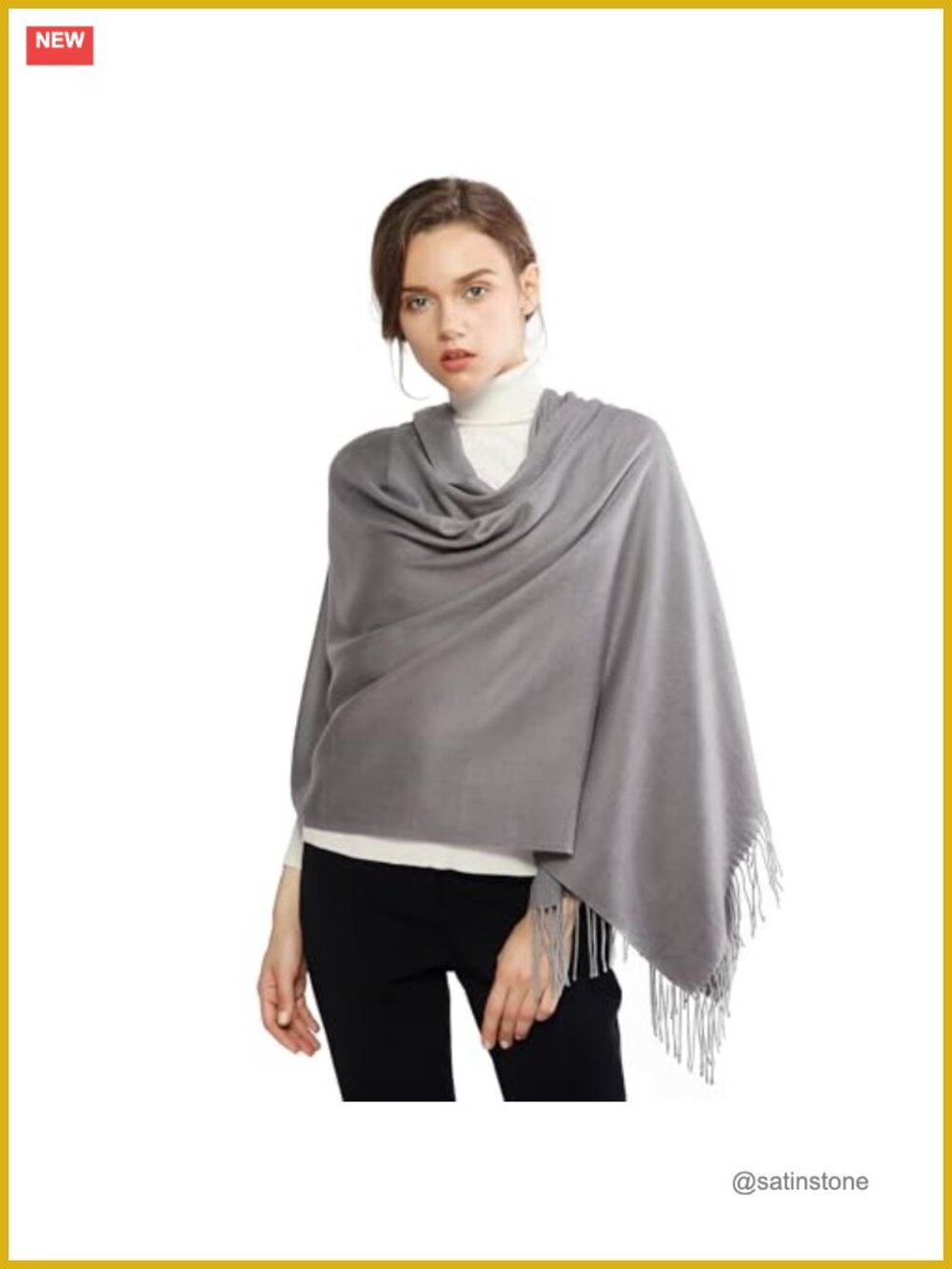 Fringe Shawl Wrap Pashmina Scarf for Wedding Evening